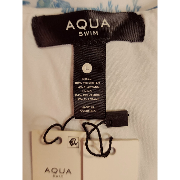 Aqua One piece Swimsuit Bathing Suit LARGE - Blue Seashells Seahorse Sealife - Picture 13 of 16